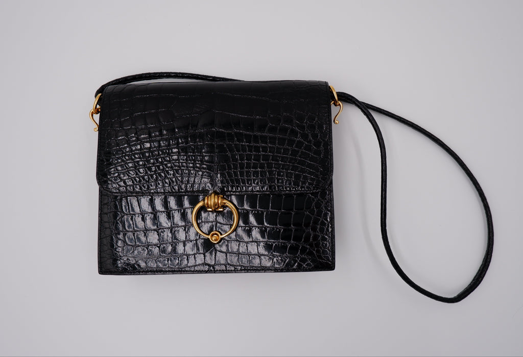 Hermès Séquana Noir Alligator — 1990