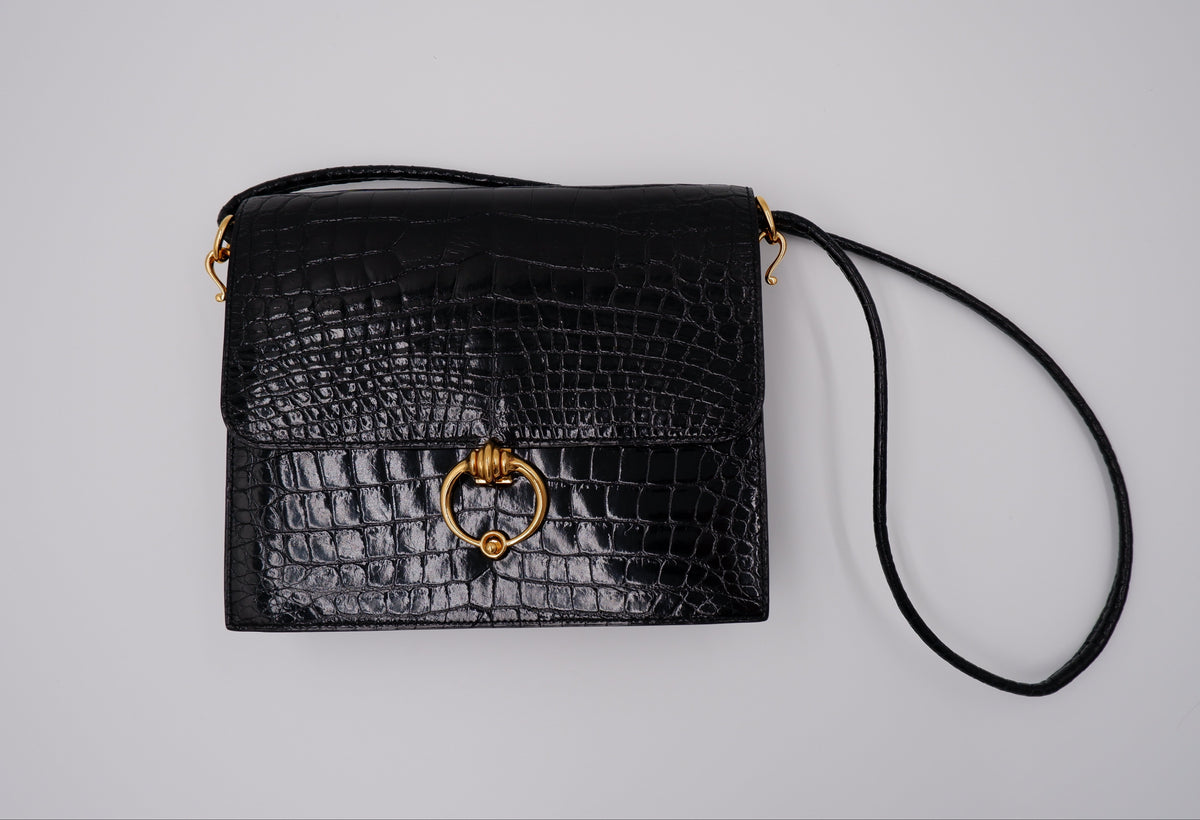 Hermès Séquana Noir Alligator — 1990
