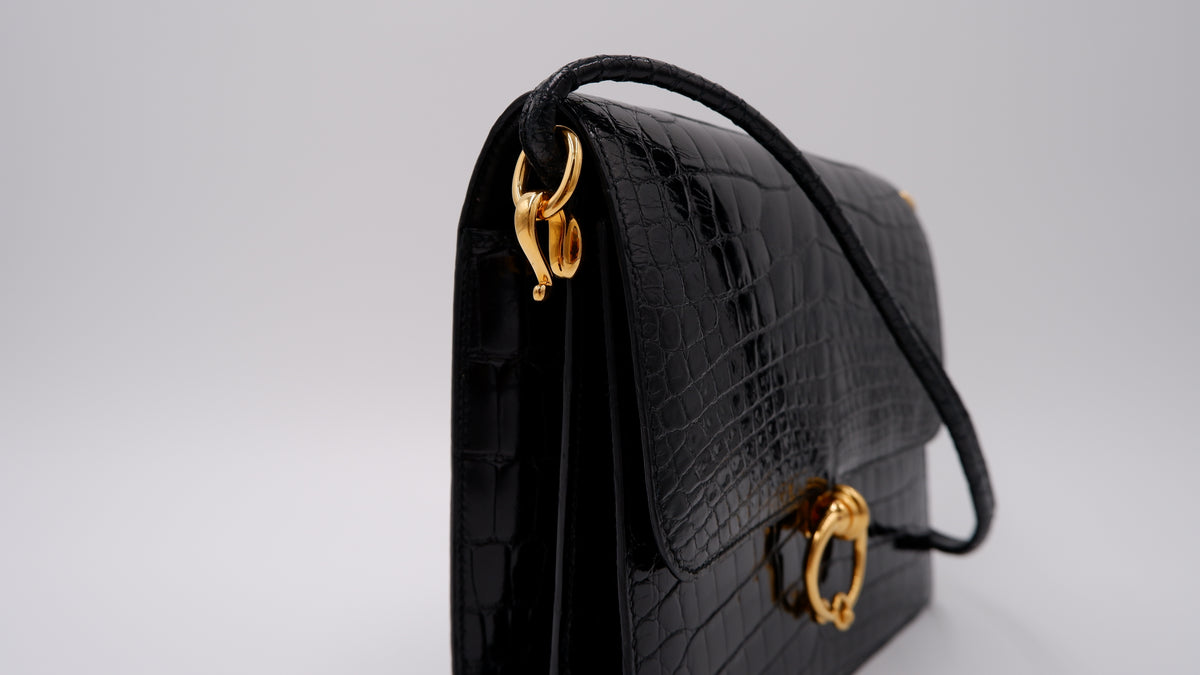 Hermès Séquana Noir Alligator — 1990