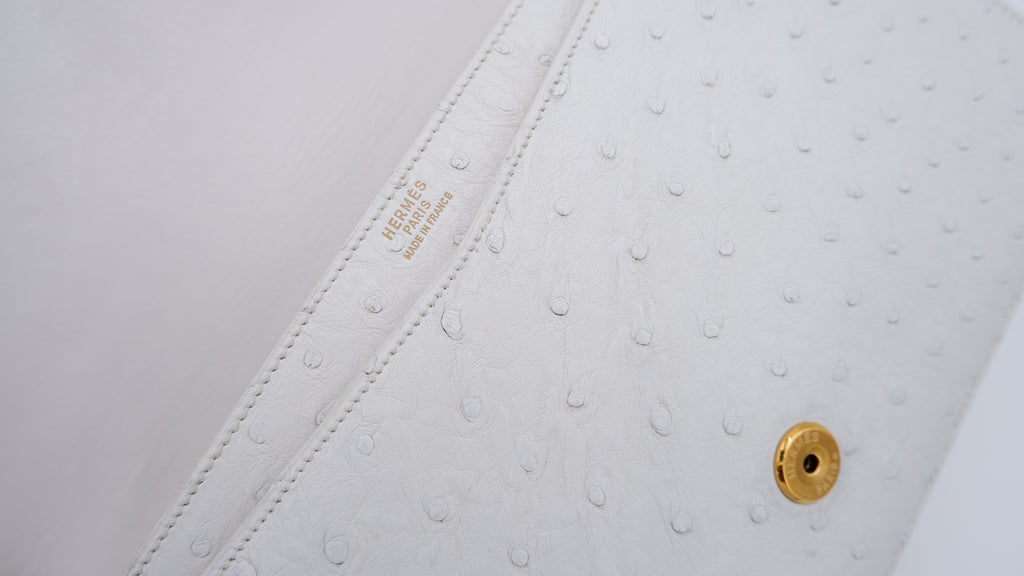 Hermès Off White Ostrich Lydie — 1986