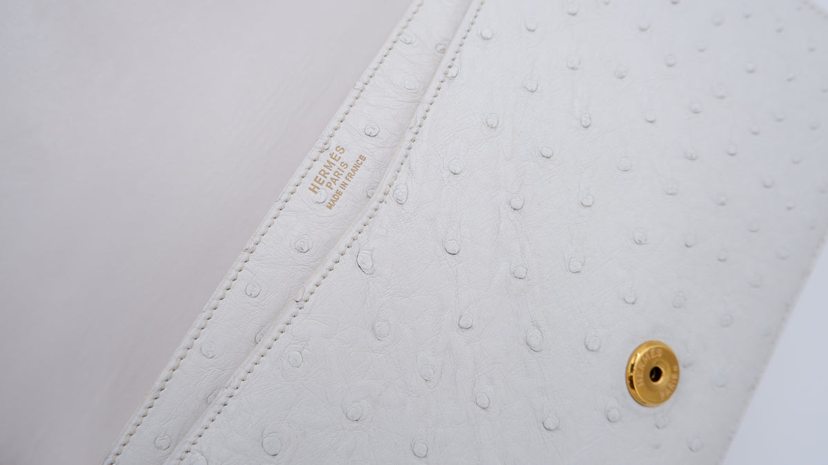Hermès Off White Ostrich Lydie — 1986