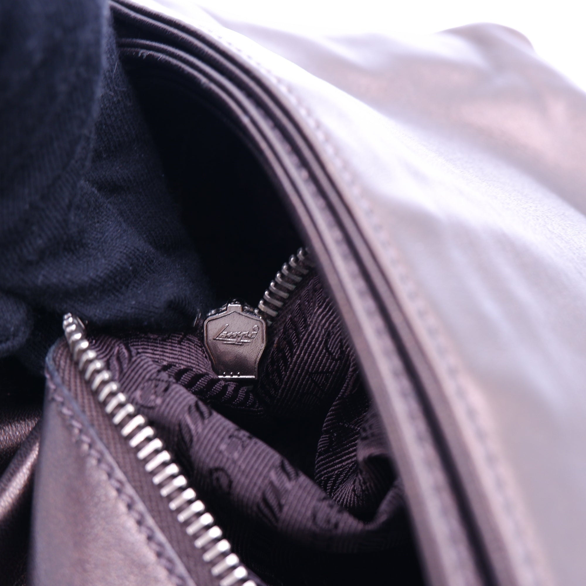 Prada Metallic Brown Nappa Ruffle Bag — 2008