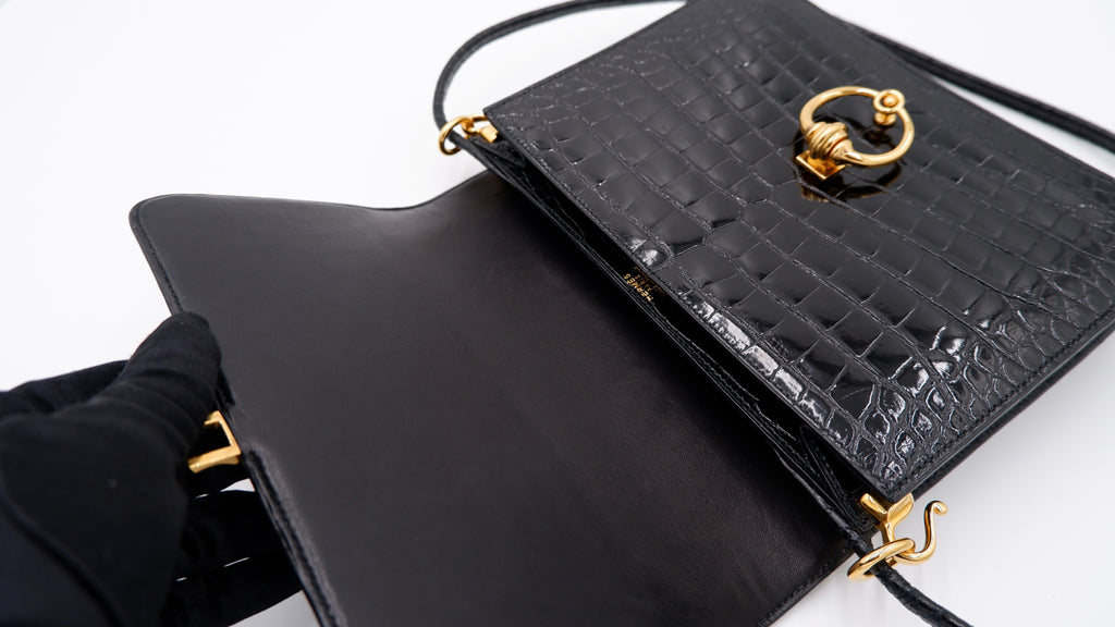 Hermès Séquana Noir Alligator — 1990