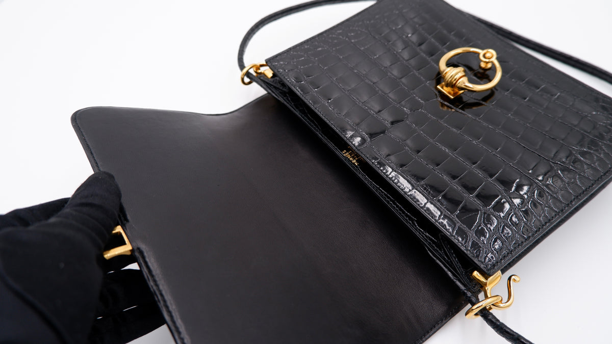 Hermès Séquana Noir Alligator — 1990