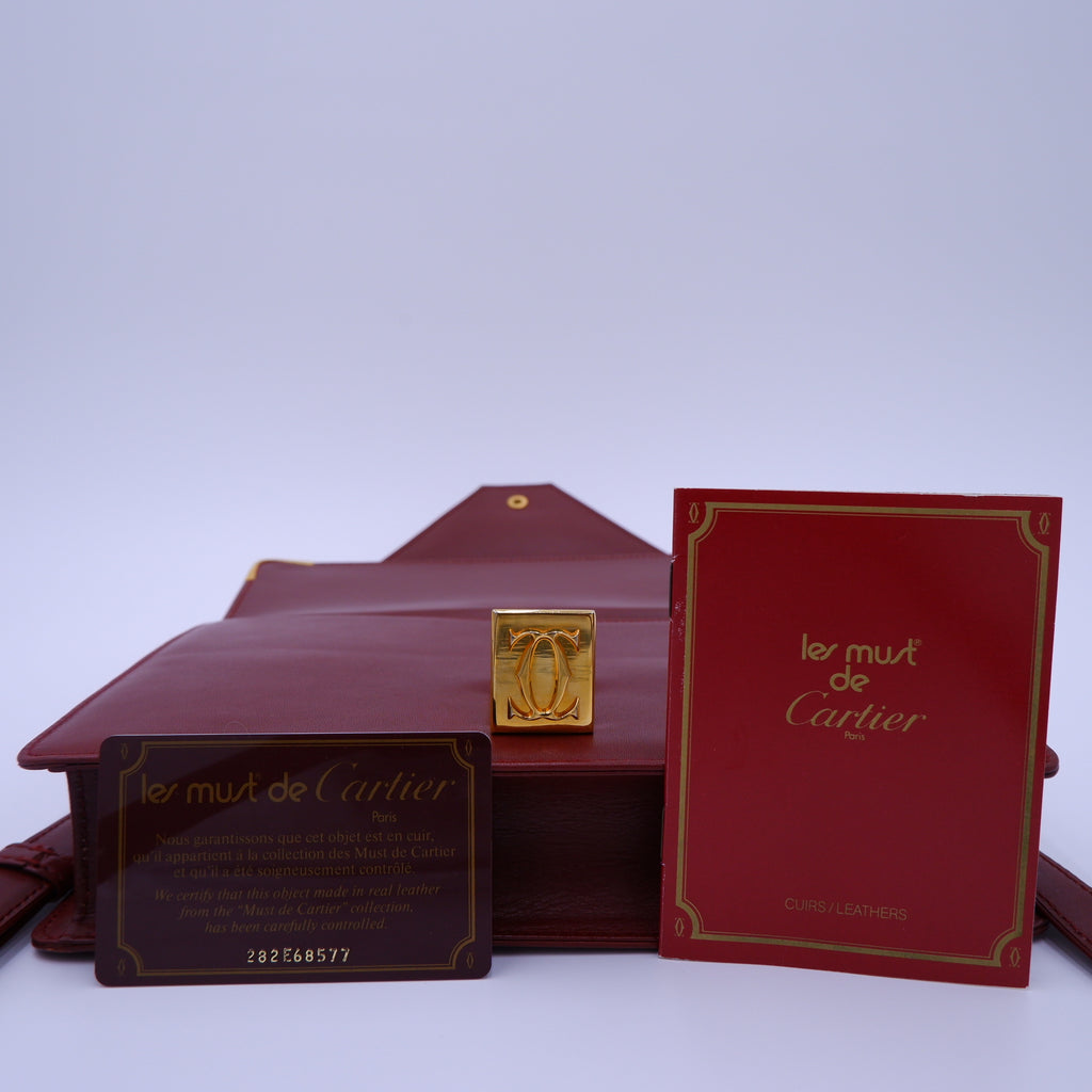Vintage Must de Cartier Bordeaux Envelope — 1990s