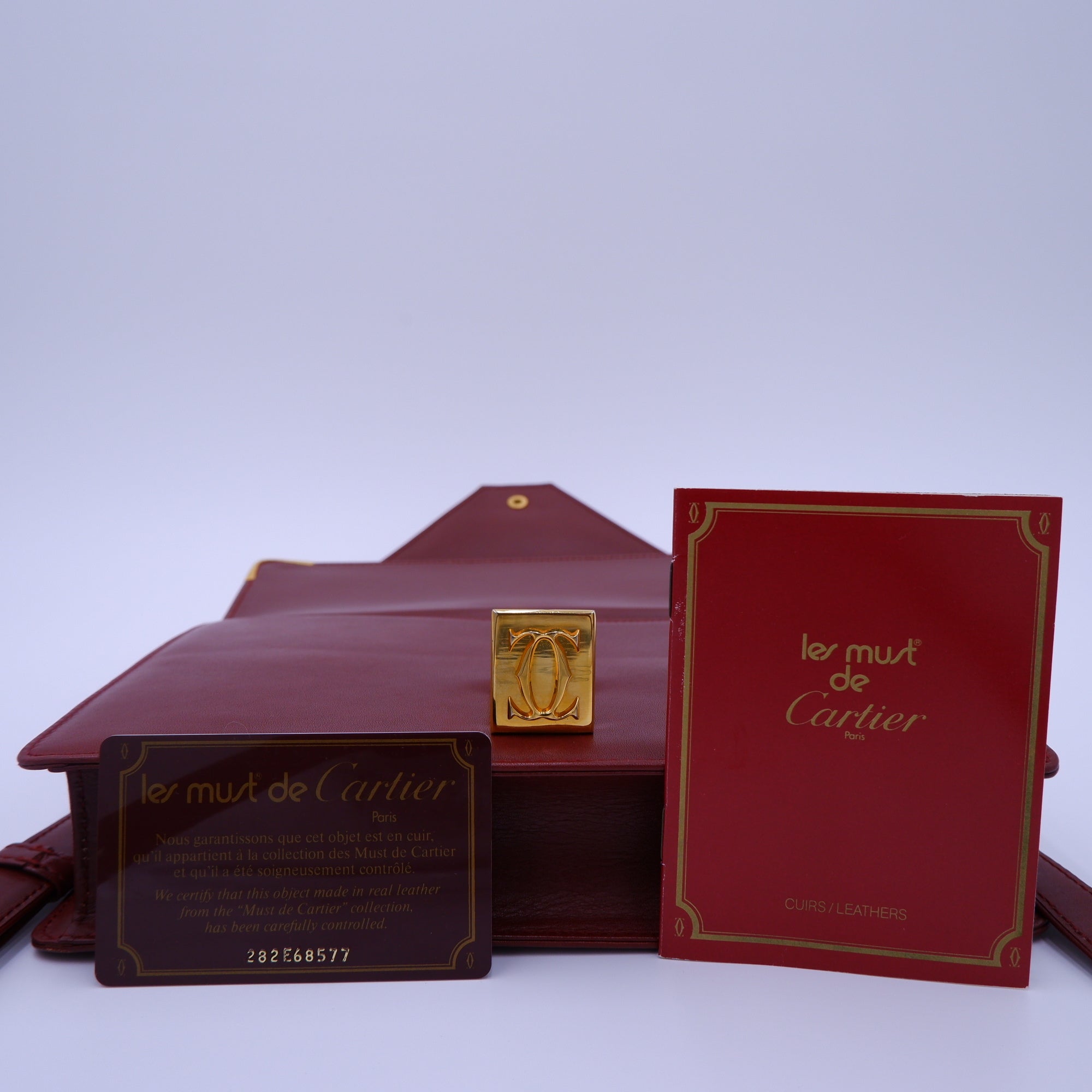 Vintage Must de Cartier Bordeaux Envelope — 1990s