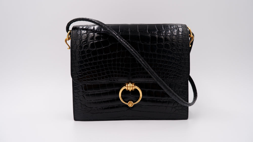 Hermès Séquana Noir Alligator — 1990