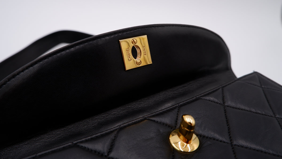 Chanel Black Lambskin Double CC Turnlock Shoulder Bag — 1996-1997