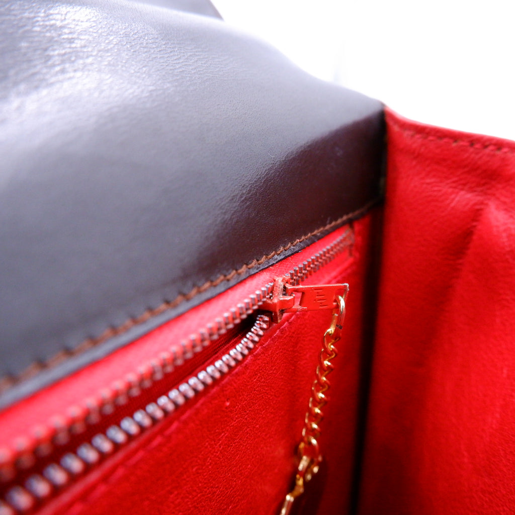 Celine Dark Chocolate Brown Equestrian Buckle Bag — 1970s–1980s
