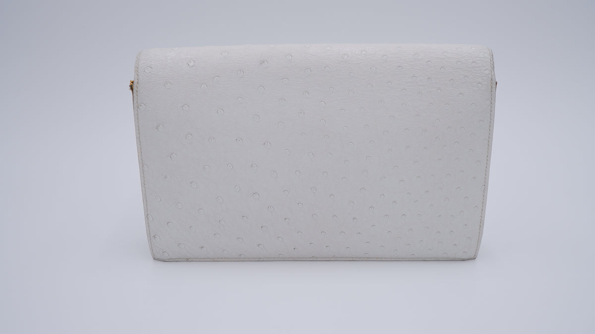 Hermès Off White Ostrich Lydie — 1986