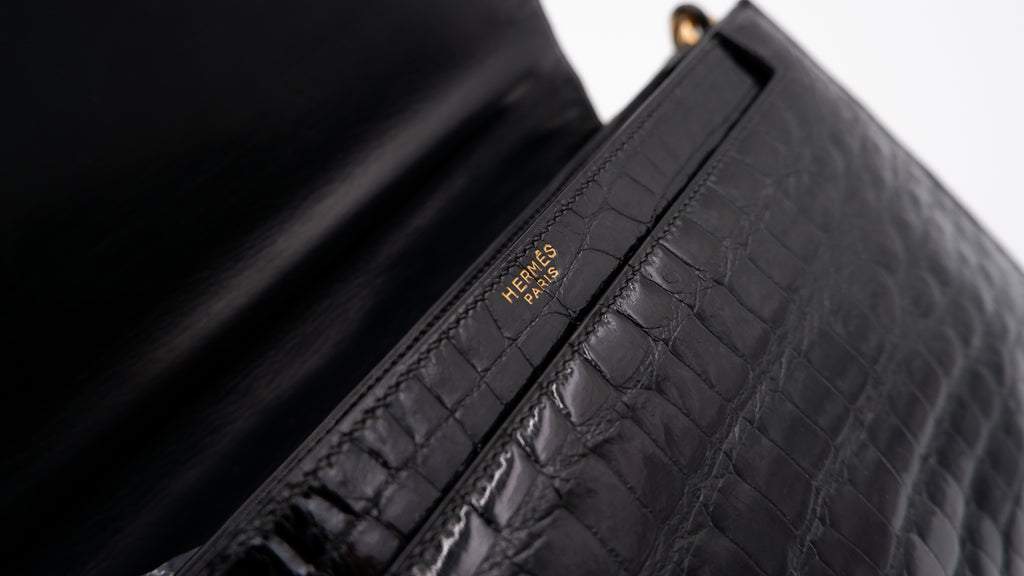 Hermès Cordeau in Black Crocodile — 1964