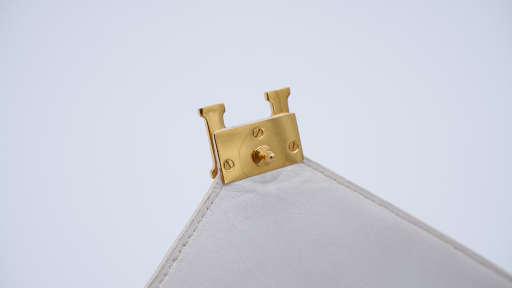Hermès Off White Ostrich Lydie — 1986