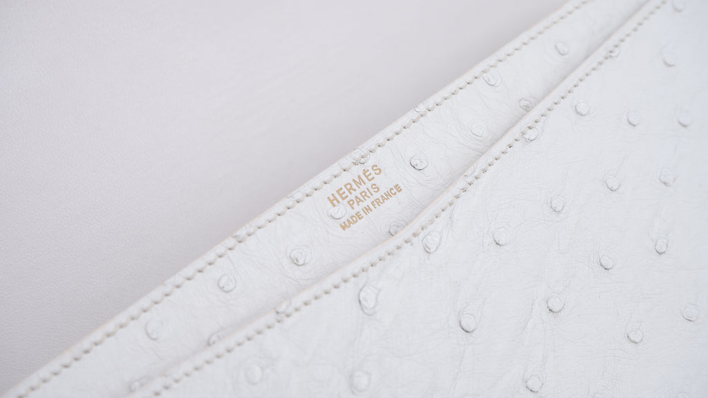 Hermès Off White Ostrich Lydie — 1986