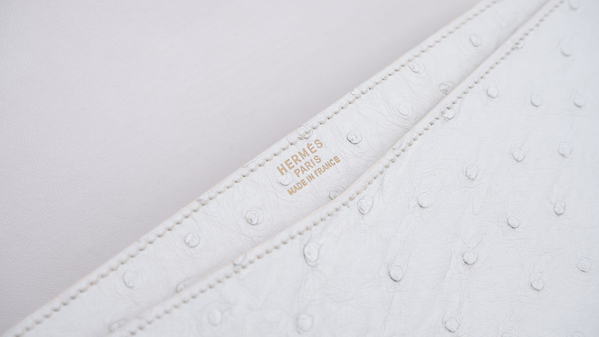 Hermès Off White Ostrich Lydie — 1986