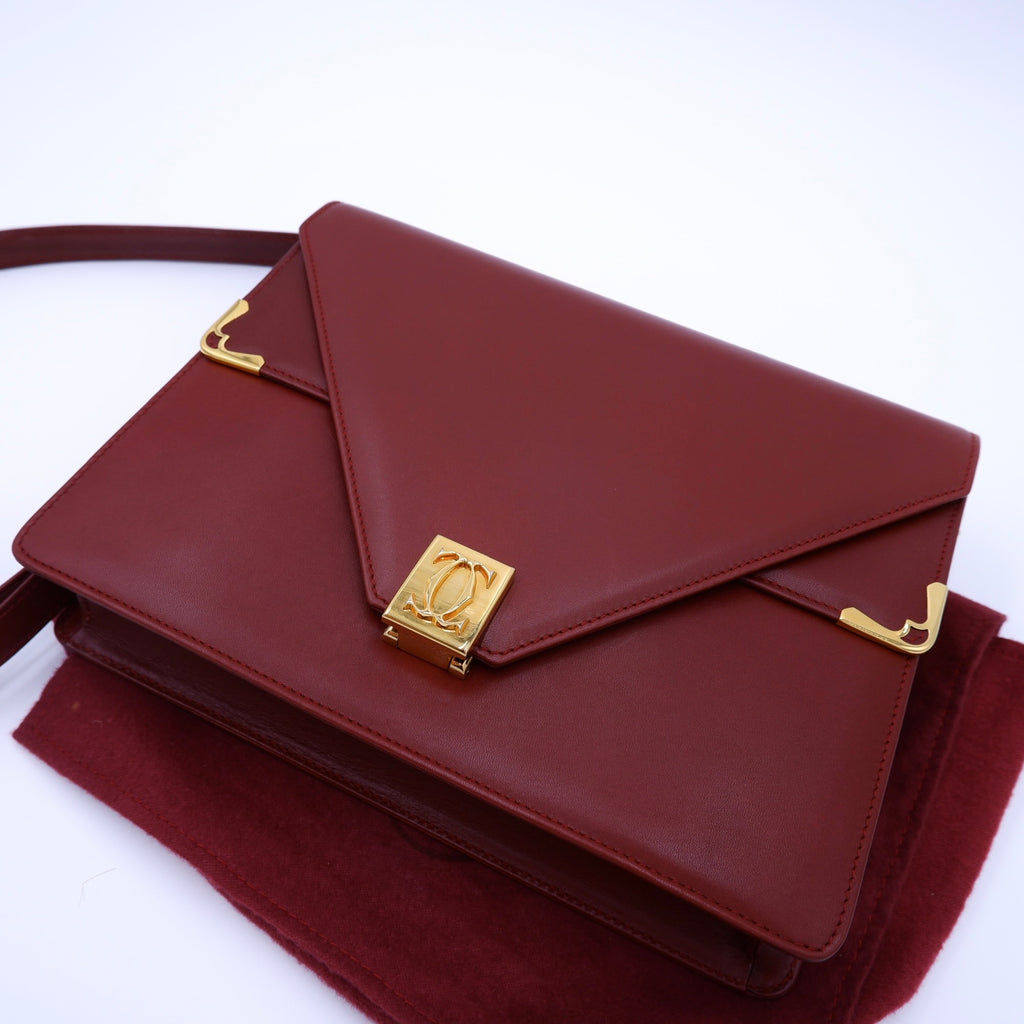 Vintage Must de Cartier Bordeaux Envelope — 1990s
