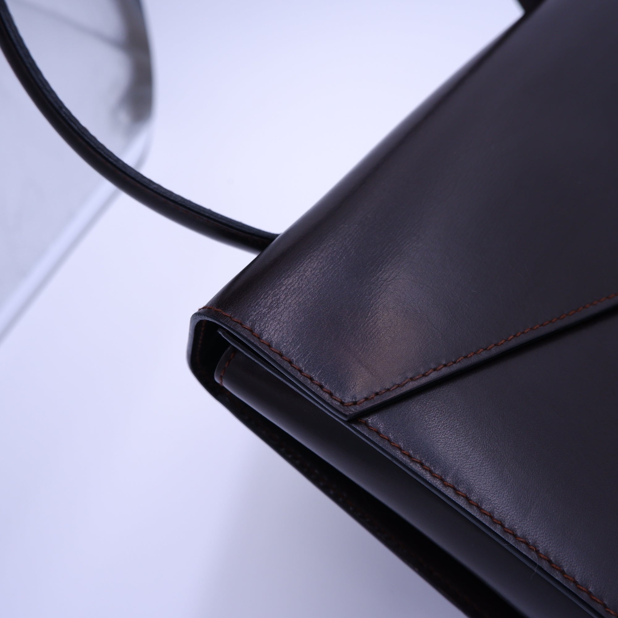 Celine Dark Chocolate Brown Equestrian Buckle Bag — 1970s–1980s