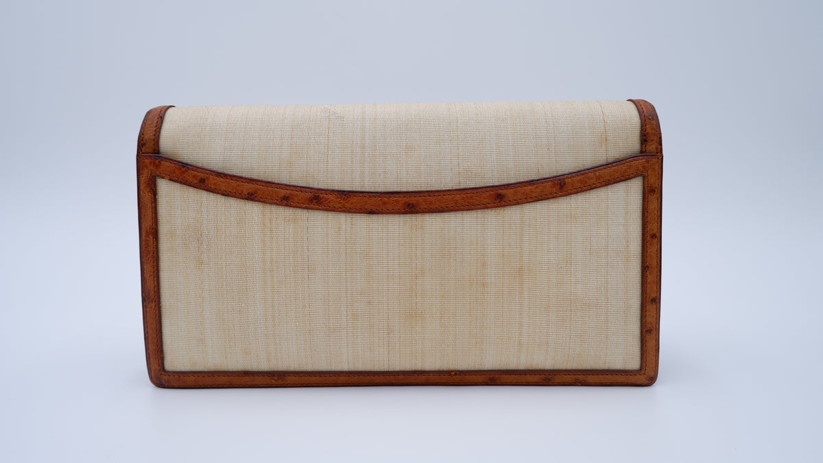 Hermès Ostrich & Crinoline Hexagon Clutch — 1978