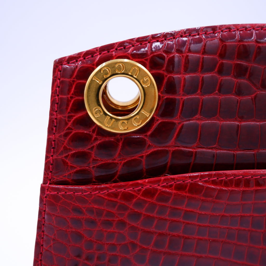 Gucci Burgundy Alligator Crossbody — 80's