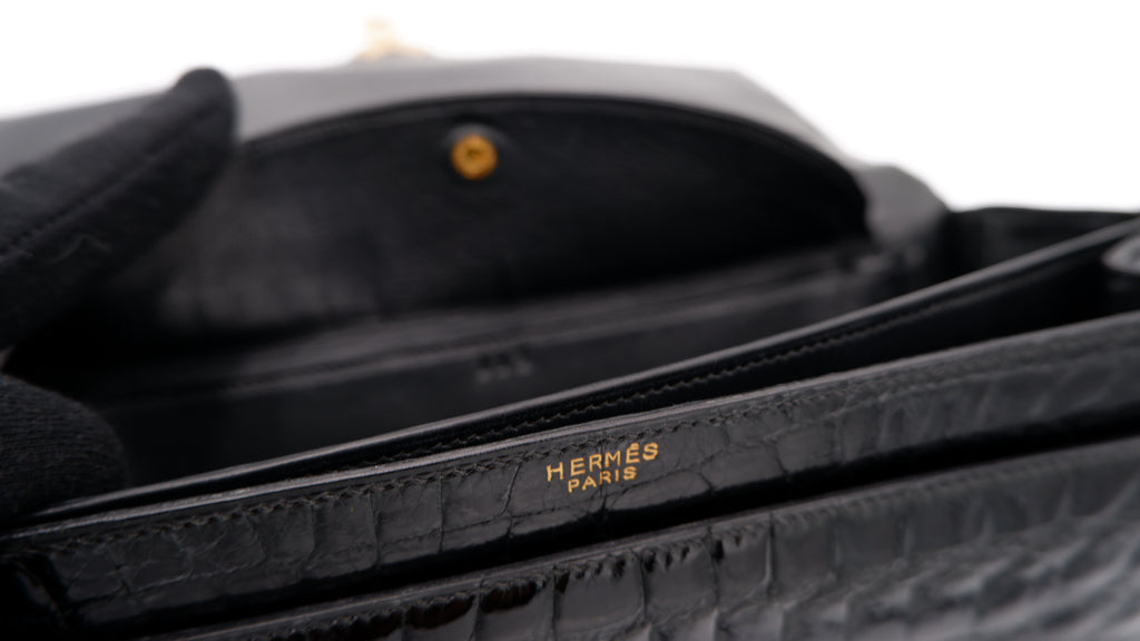 Hermès Cordeau in Black Crocodile — 1964