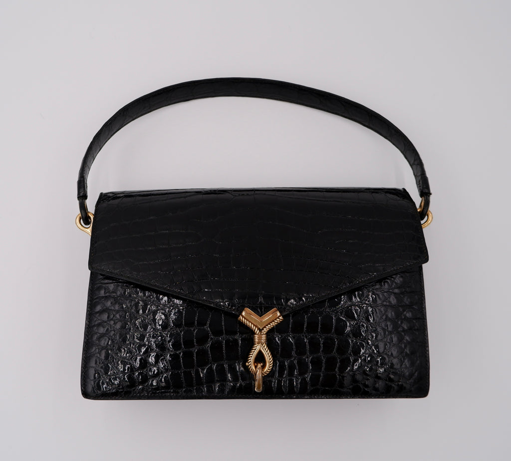 Hermès Cordeau in Black Crocodile — 1964