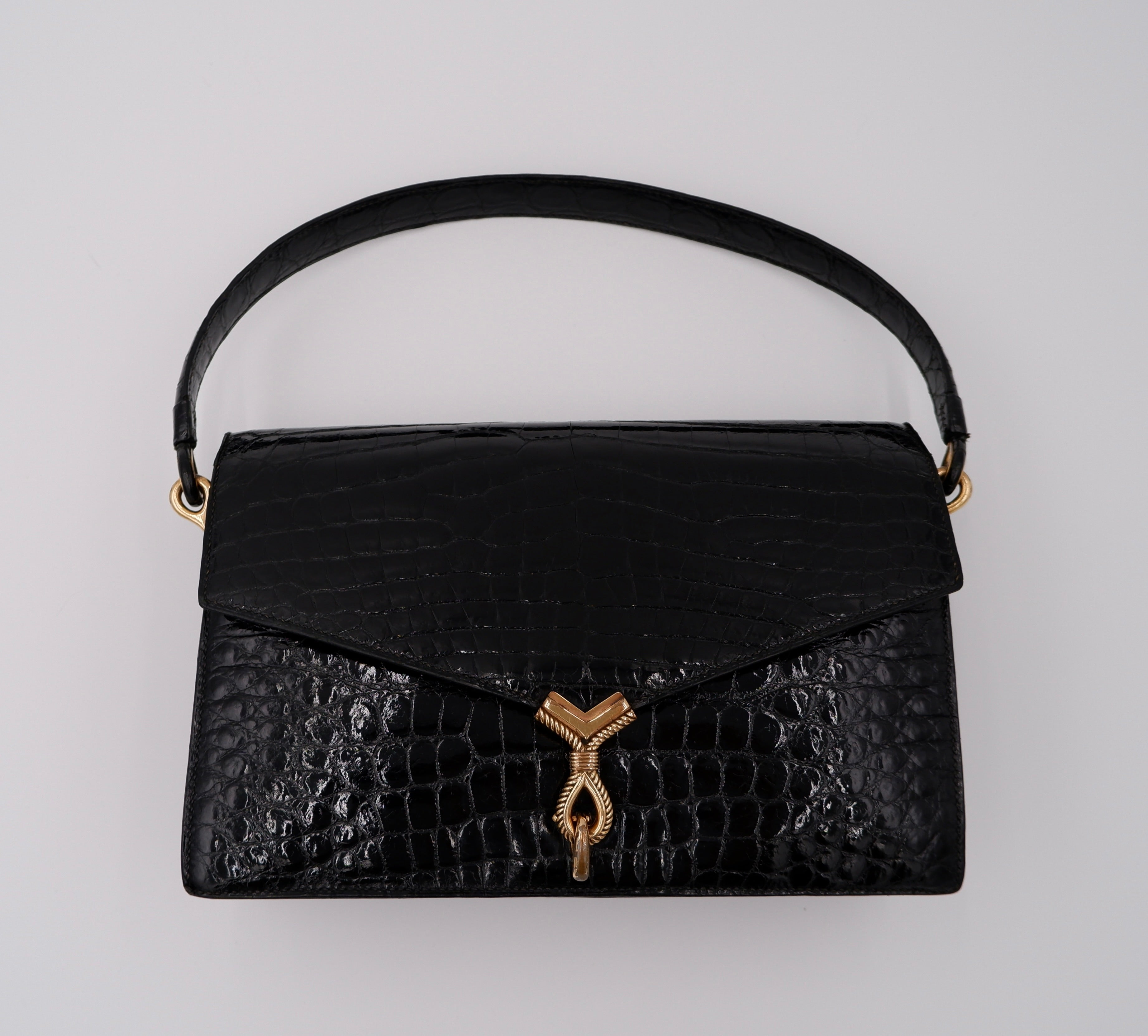 Hermès Cordeau in Black Crocodile — 1964