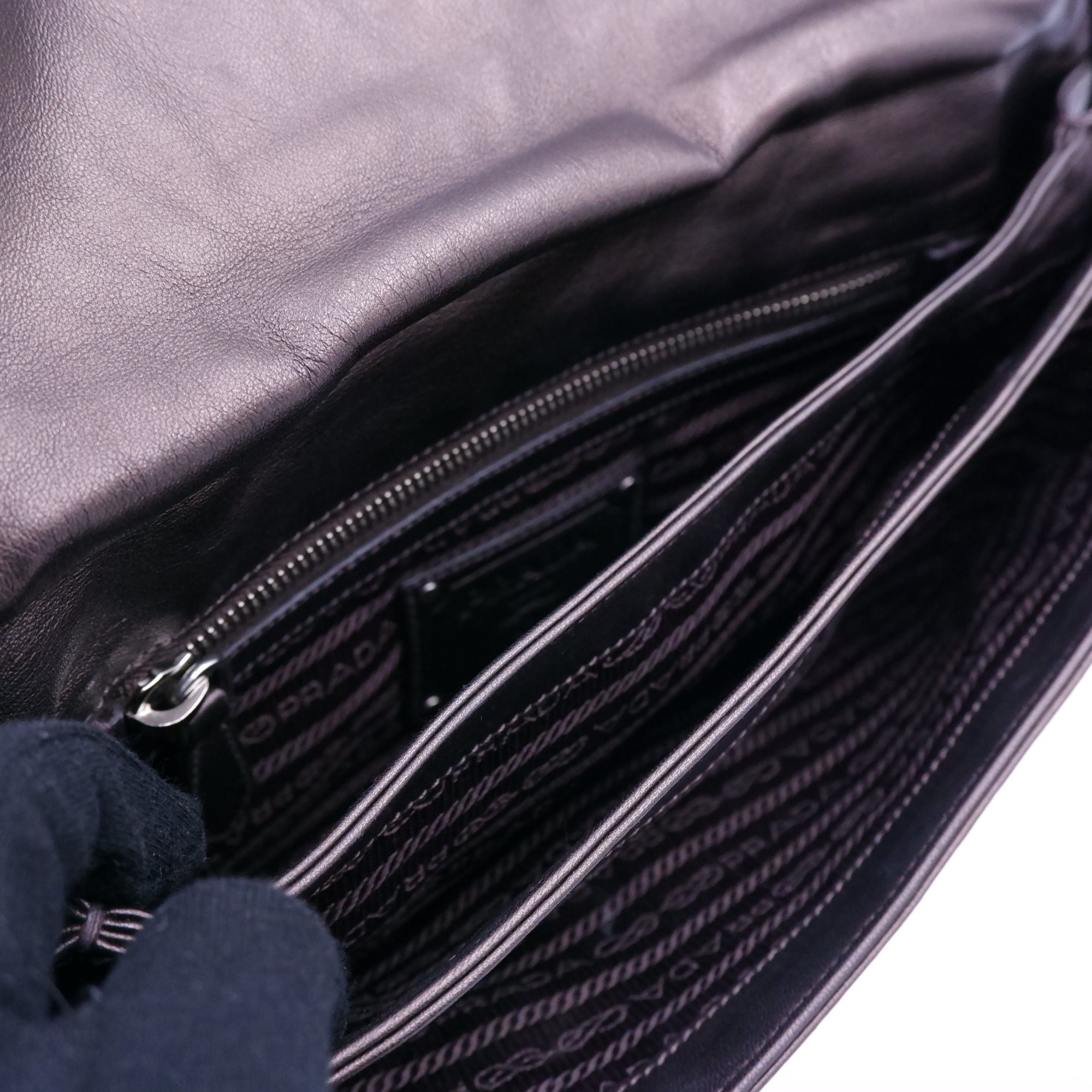 Prada Metallic Brown Nappa Ruffle Bag — 2008