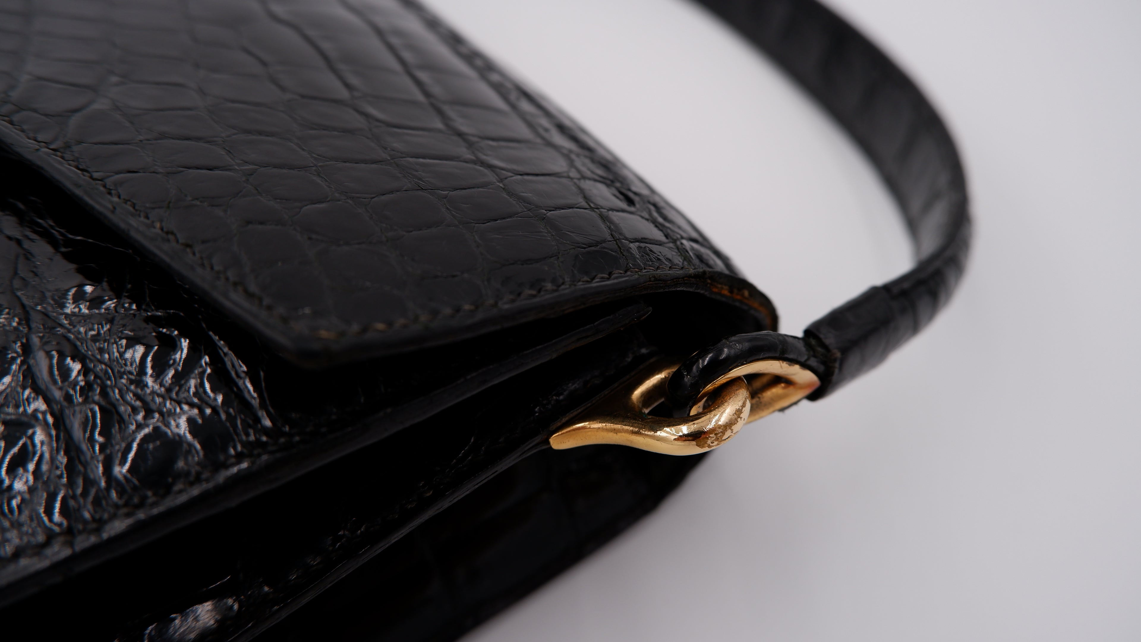 Hermès Cordeau in Black Crocodile — 1964