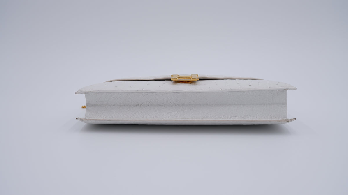 Hermès Off White Ostrich Lydie — 1986