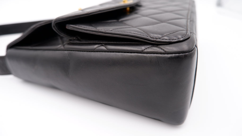 Chanel Black Lambskin Double CC Turnlock Shoulder Bag — 1996-1997