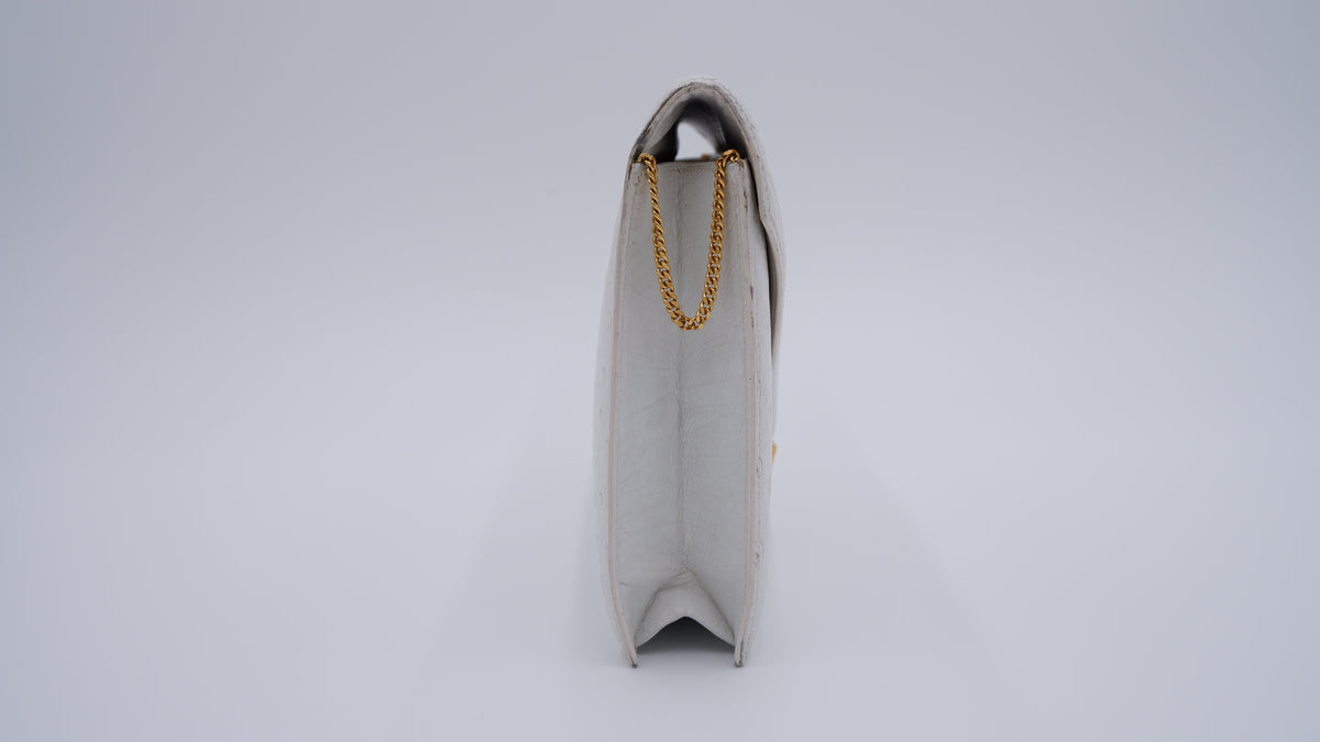 Hermès Off White Ostrich Lydie — 1986