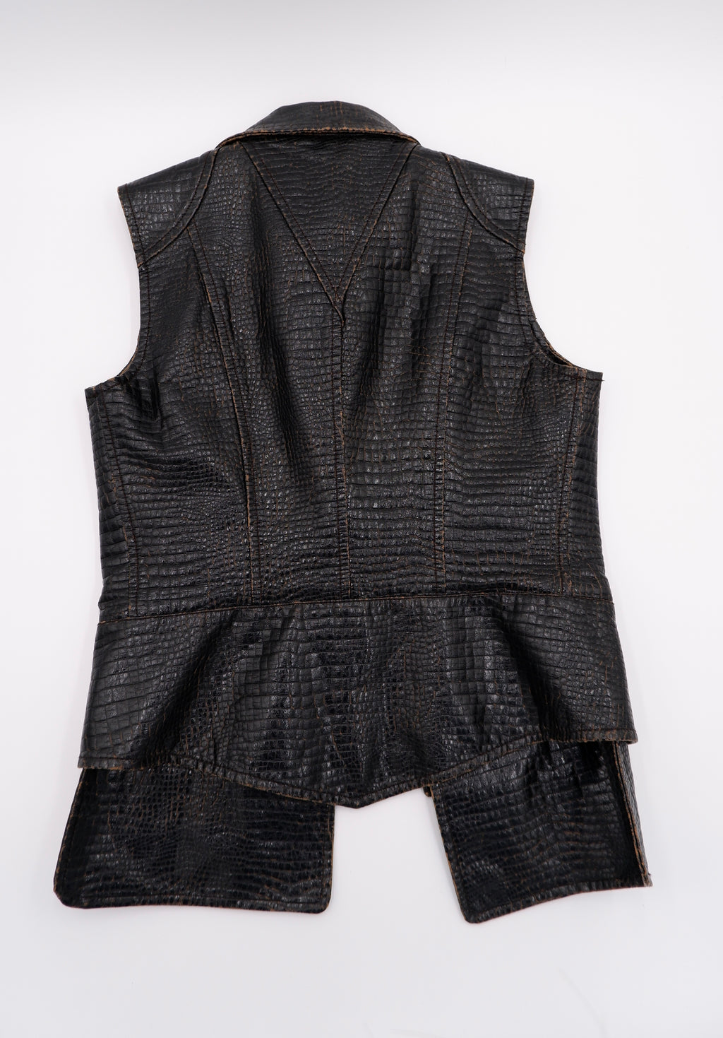 Chanel Deep Brown Croc-Effect Runway Gilet — F/W 2003