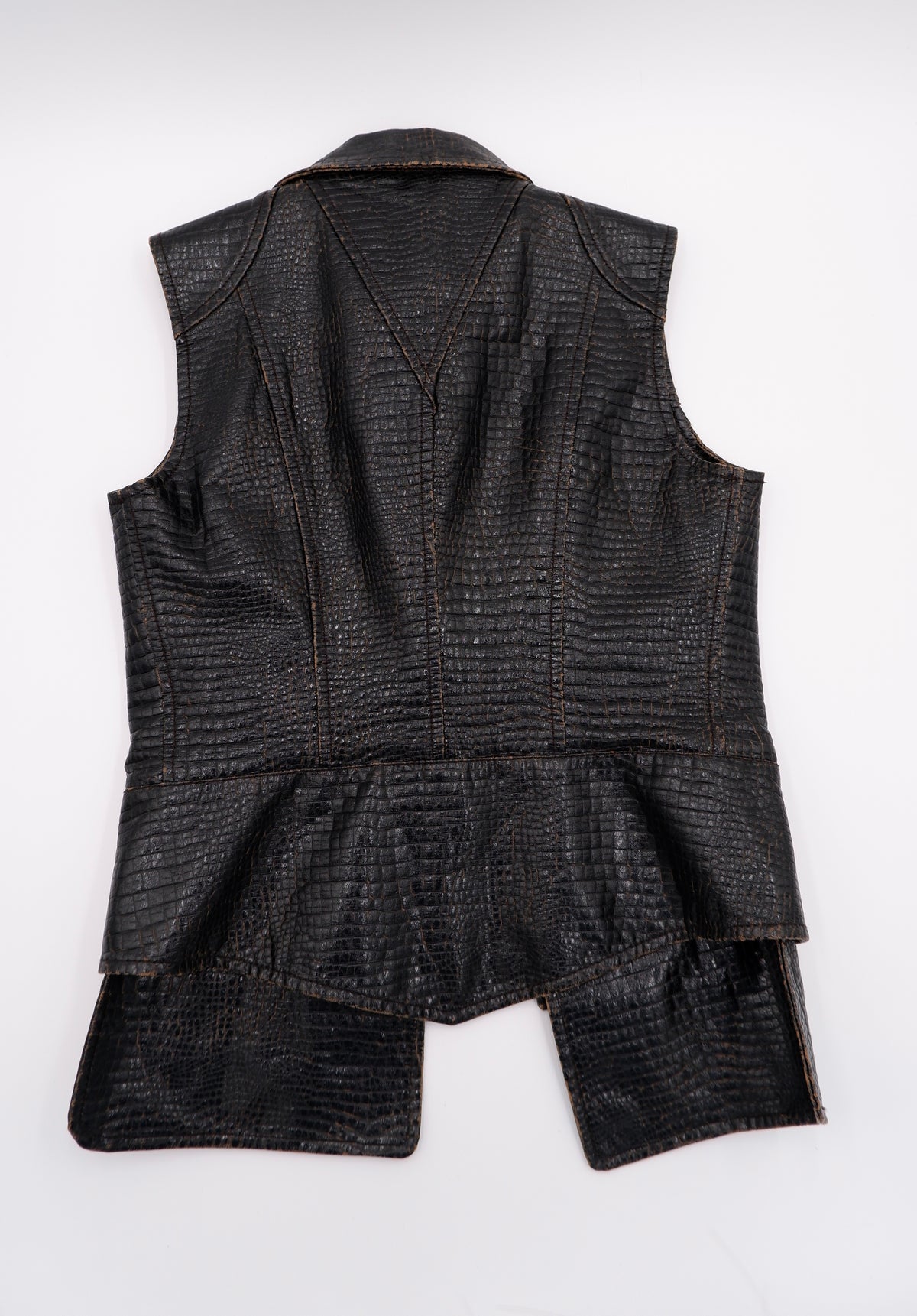 Chanel Deep Brown Croc-Effect Runway Gilet — F/W 2003