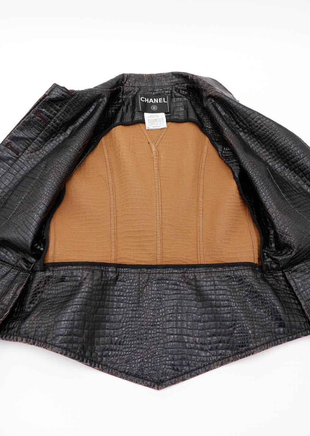 Chanel Deep Brown Croc-Effect Runway Gilet — F/W 2003