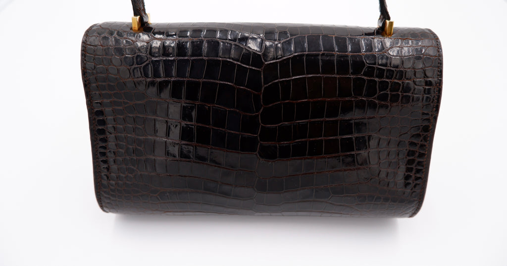 Hermès Gachette Marron Foncé Crocodile — 1962
