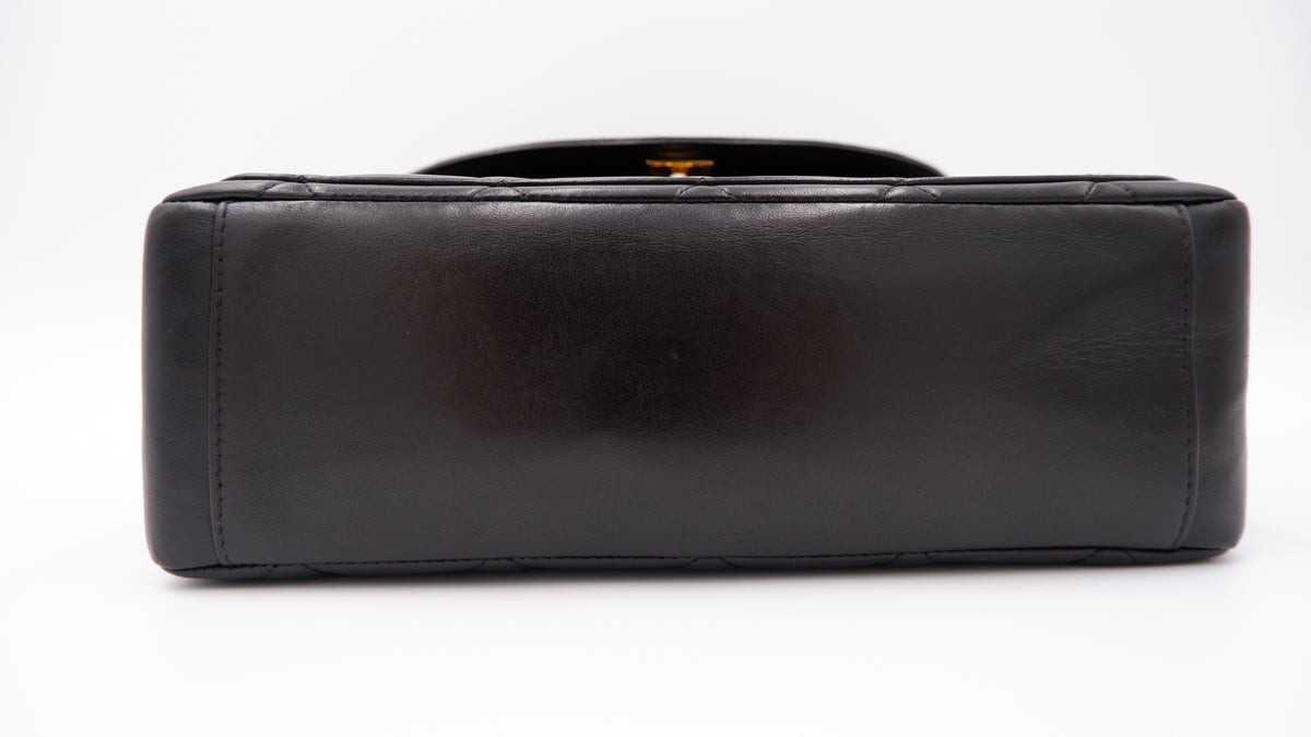 Chanel Black Lambskin Double CC Turnlock Shoulder Bag — 1996-1997