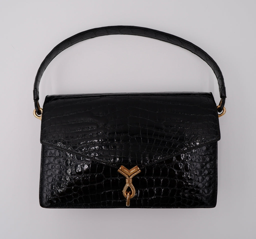 Hermès Cordeau in Black Crocodile — 1964