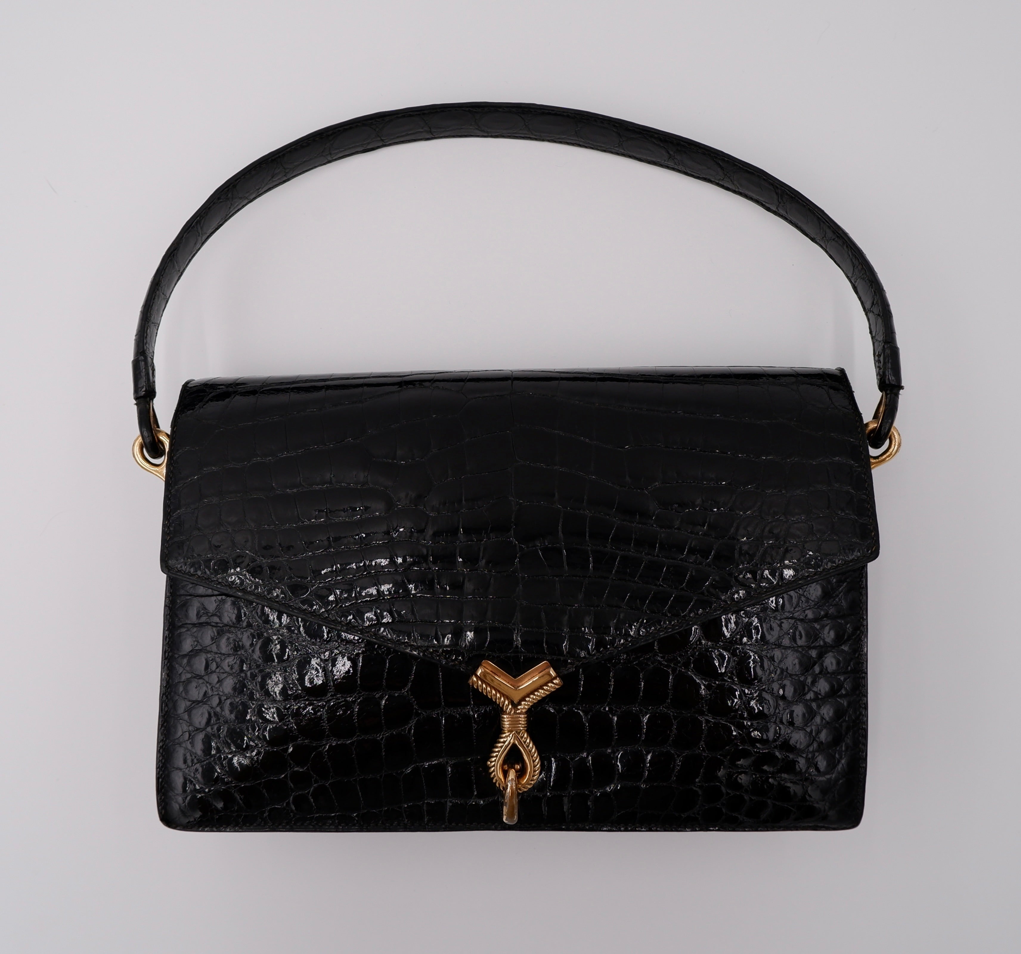 Hermès Cordeau in Black Crocodile — 1964