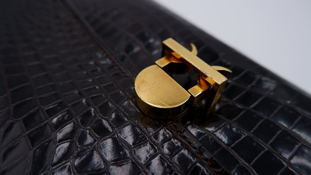 Hermès Gachette Marron Foncé Crocodile — 1962