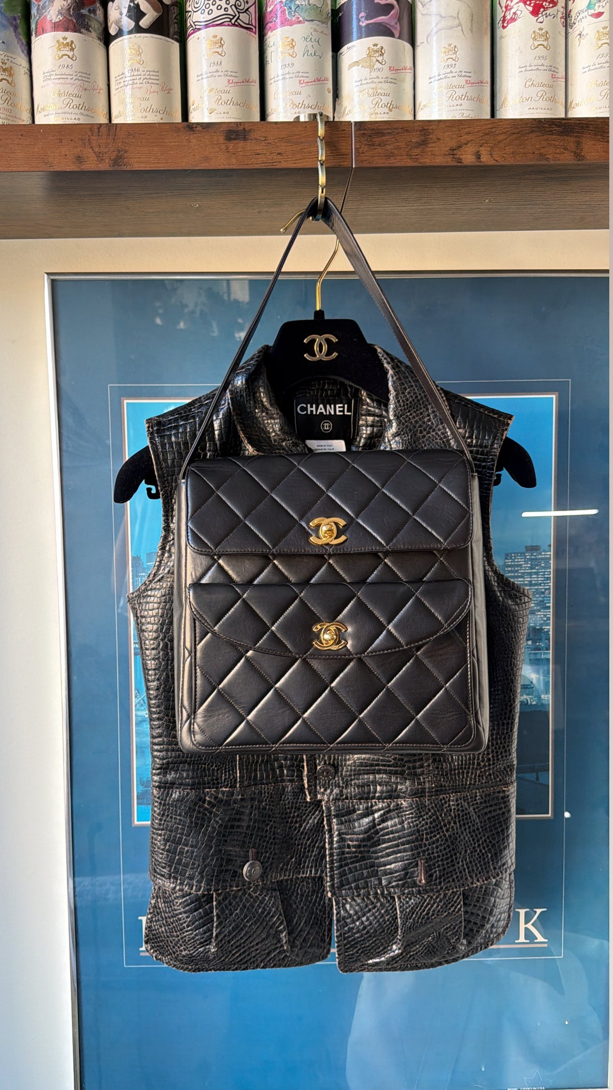 Chanel Black Lambskin Double CC Turnlock Shoulder Bag — 1996-1997