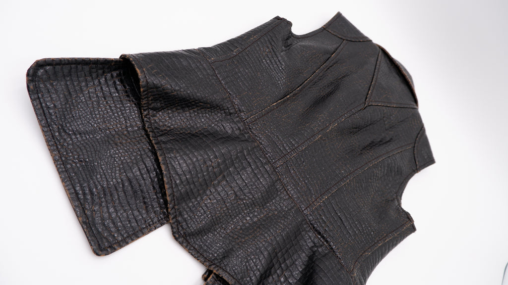 Chanel Deep Brown Croc-Effect Runway Gilet — F/W 2003
