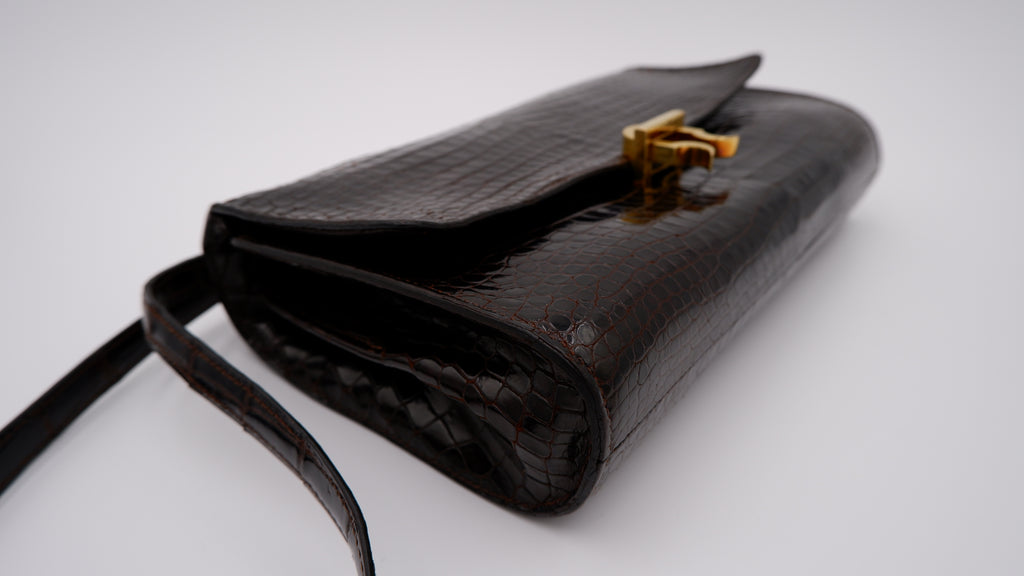 Hermès Gachette Marron Foncé Crocodile — 1962