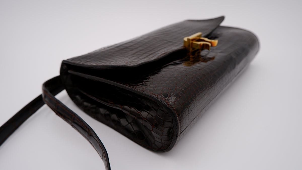 Hermès Gachette Marron Foncé Crocodile — 1962