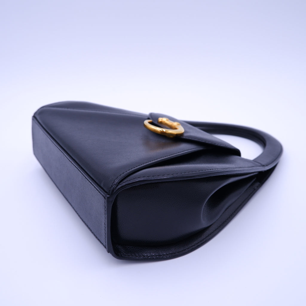 Vintage CARTIER Panthere Black Caviar Top Handle — 1995