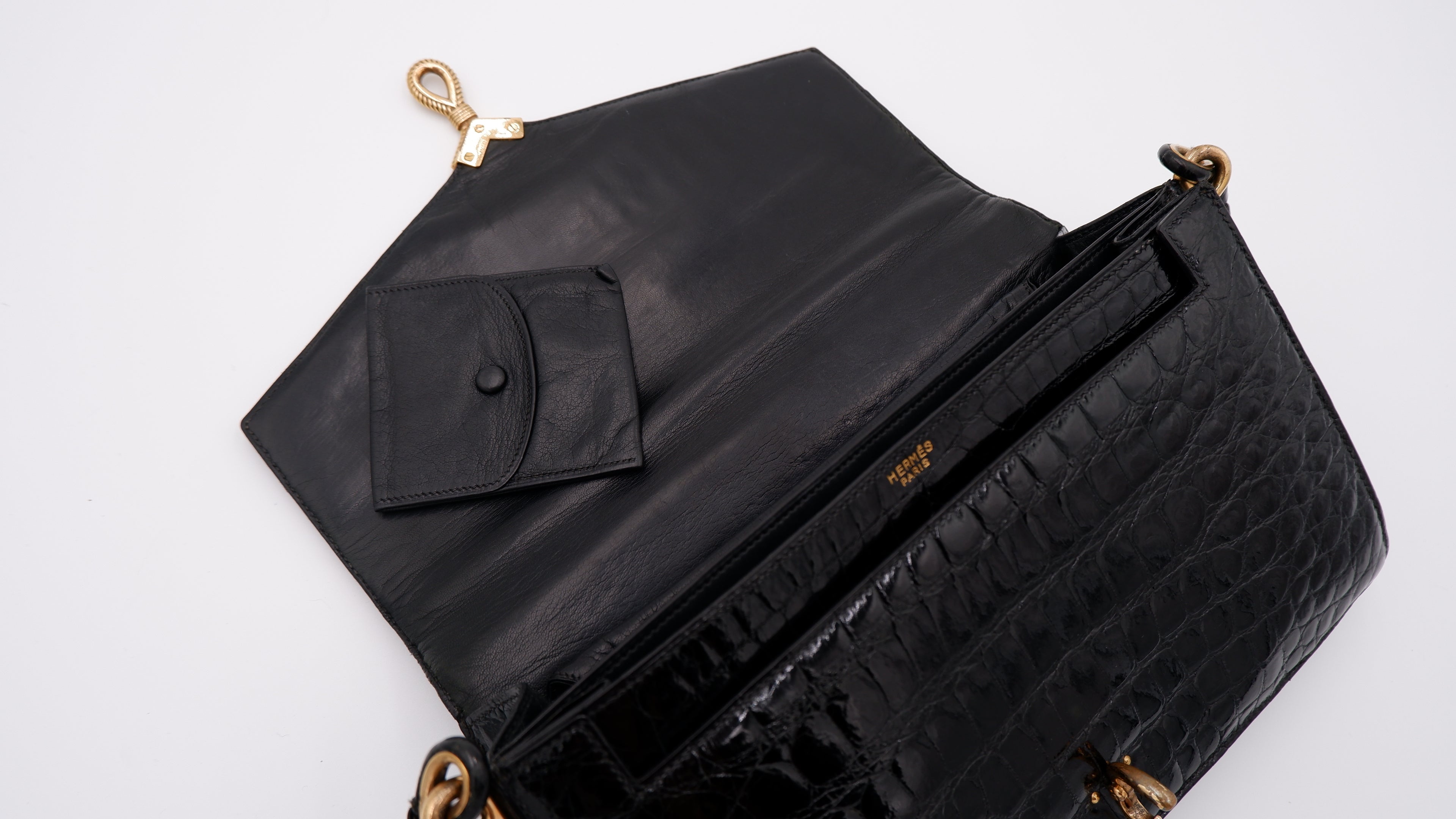 Hermès Cordeau in Black Crocodile — 1964