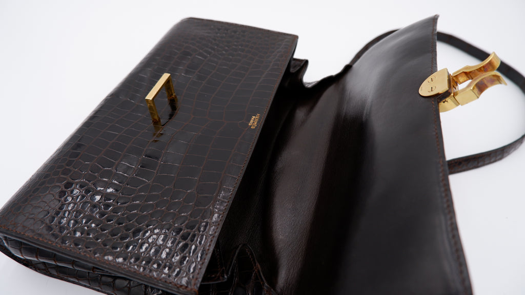 Hermès Gachette Marron Foncé Crocodile — 1962