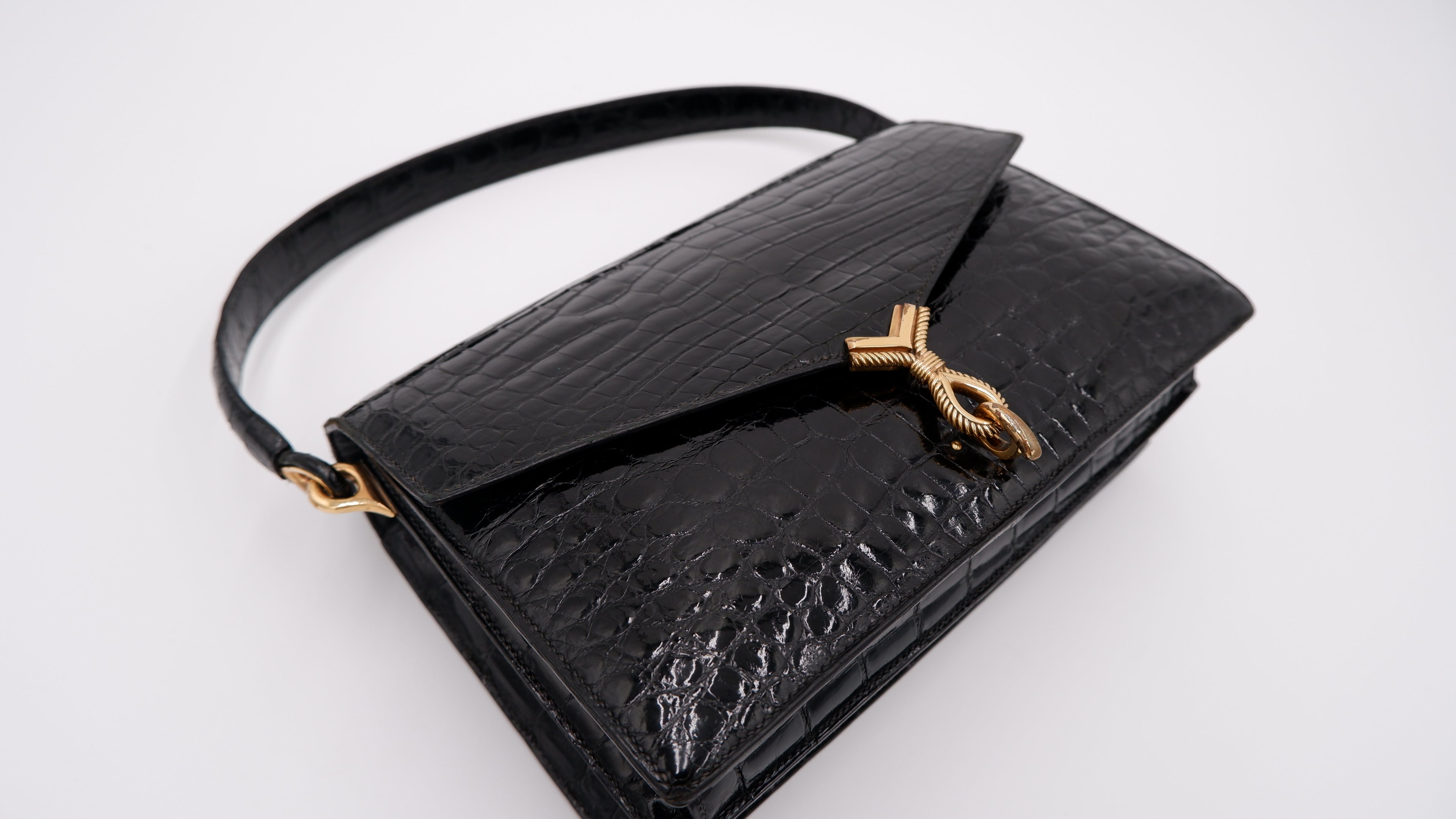 Hermès Cordeau in Black Crocodile — 1964