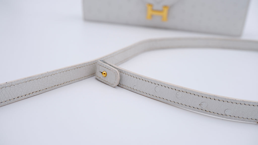 Hermès Off White Ostrich Lydie — 1986