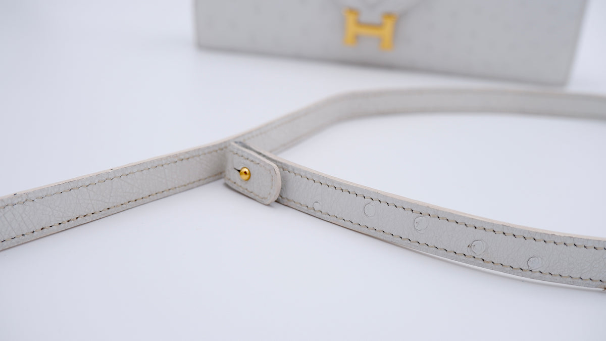 Hermès Off White Ostrich Lydie — 1986