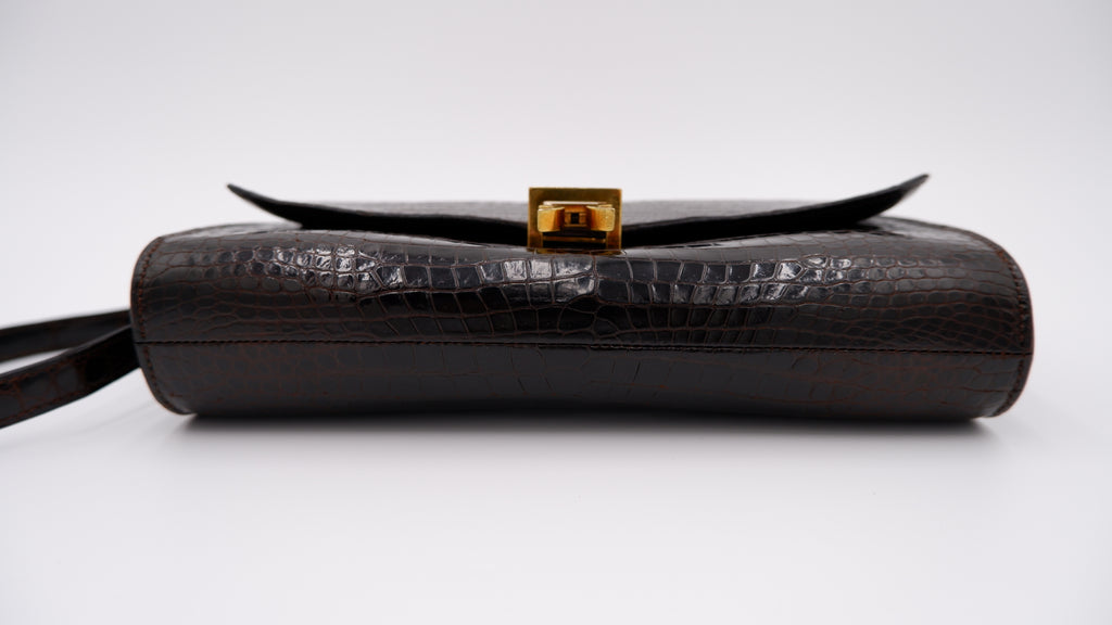 Hermès Gachette Marron Foncé Crocodile — 1962