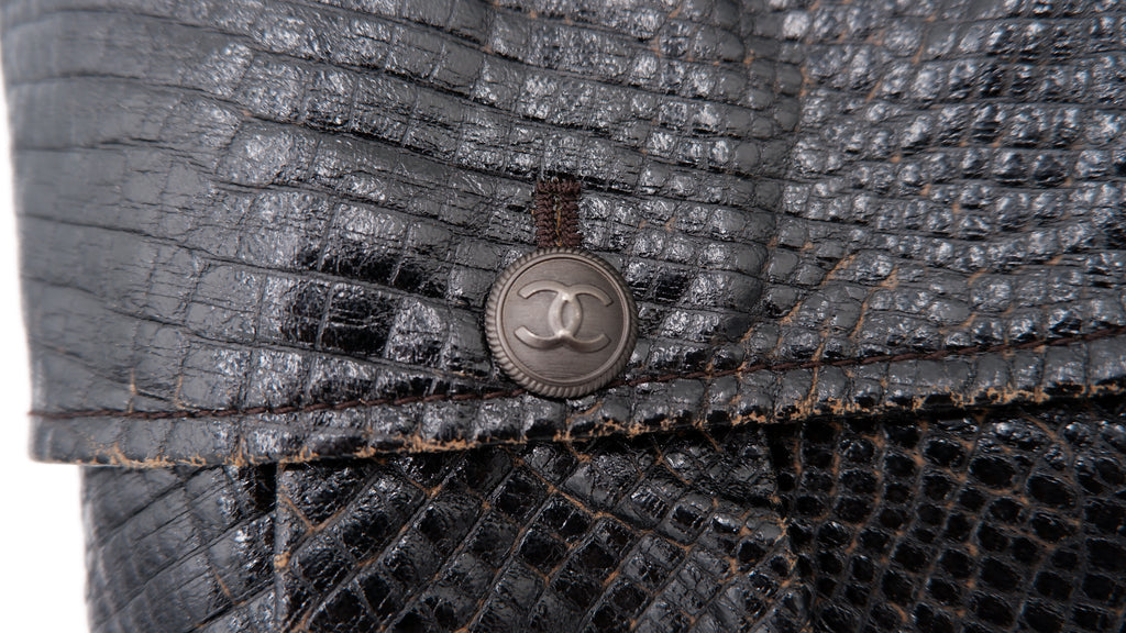 Chanel Deep Brown Croc-Effect Runway Gilet — F/W 2003